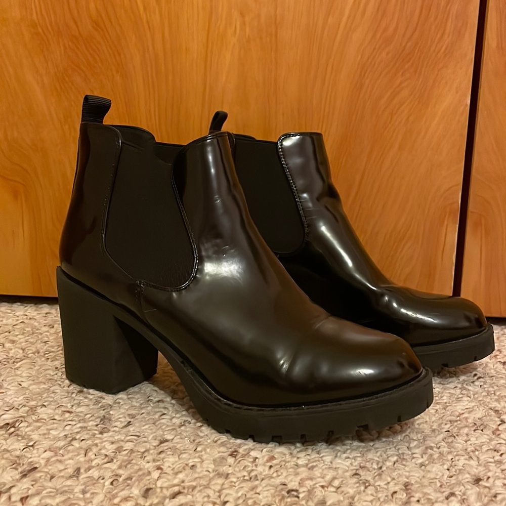 Chelsea Boot Black High Heel Rain Boot Black Size 8